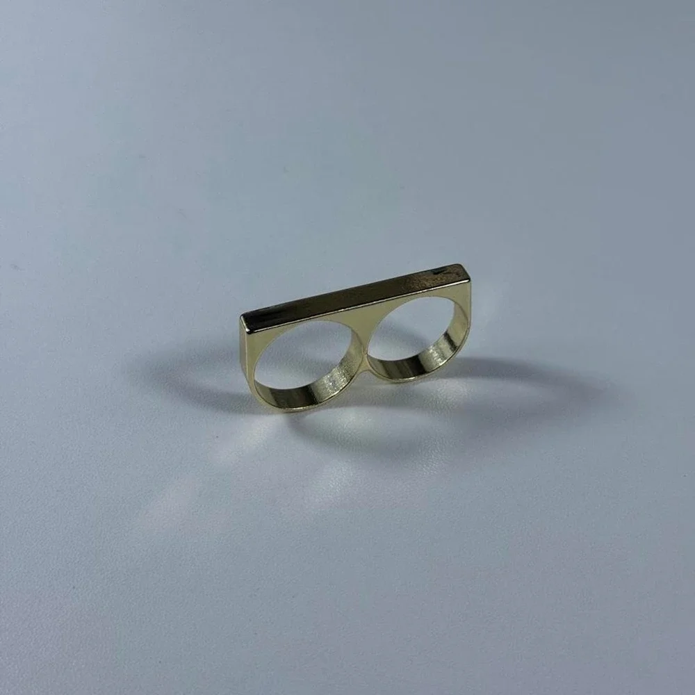 gold Double Finger Cutout Ring